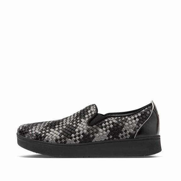 FitFlop Dámská Tenisky Černé - RALLY Checkered Woven Slip On CZ-901735